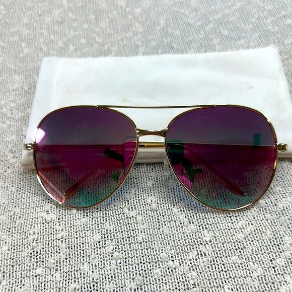 Aviator Sunglasses Pink Purple Mirror Lenses LARGE - Picture 2 of 6